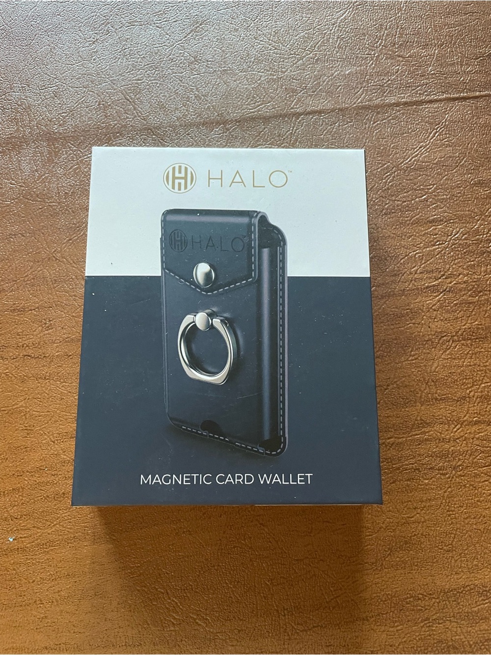 Halo Midnight Navy Magnetic Card Wallet with Silver Ring